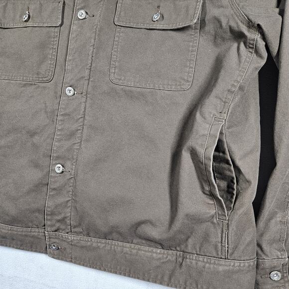 Woolrich Barn Jacket Mens XXL Sherpa Lined Canvas Corduroy Collar Brown Workwear - Picture 3 of 10